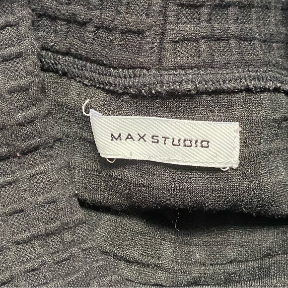 Max Studio Sweater Women’s Size Medium Black Cowl Neck Pullover waffle knit - Picture 10 of 15